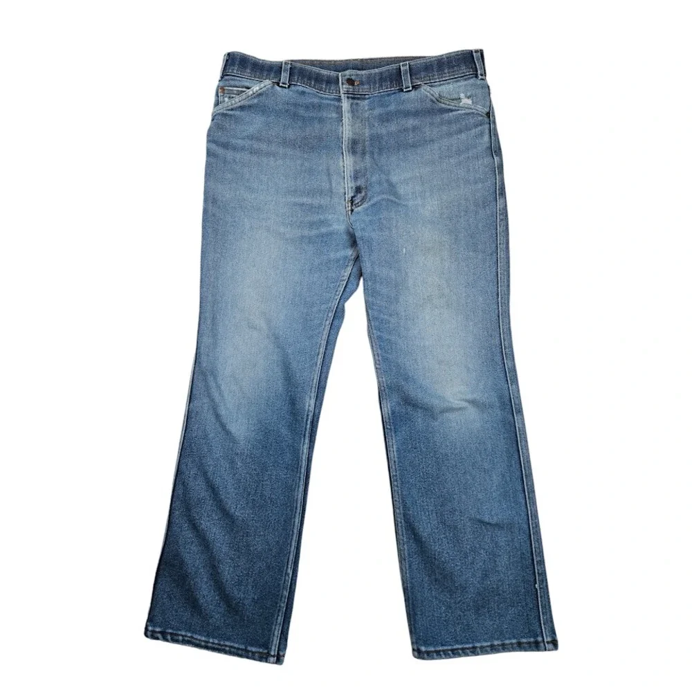 Vintage Levis Jeans Mens 40x30 Orange Tab Distressed USA Workwear Light Wash
